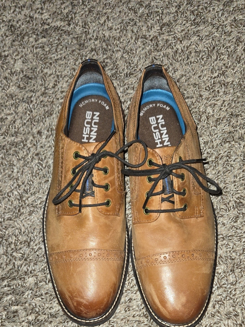 Nunn Bush Overland Tan Leather Cap Toe Oxford Shoes